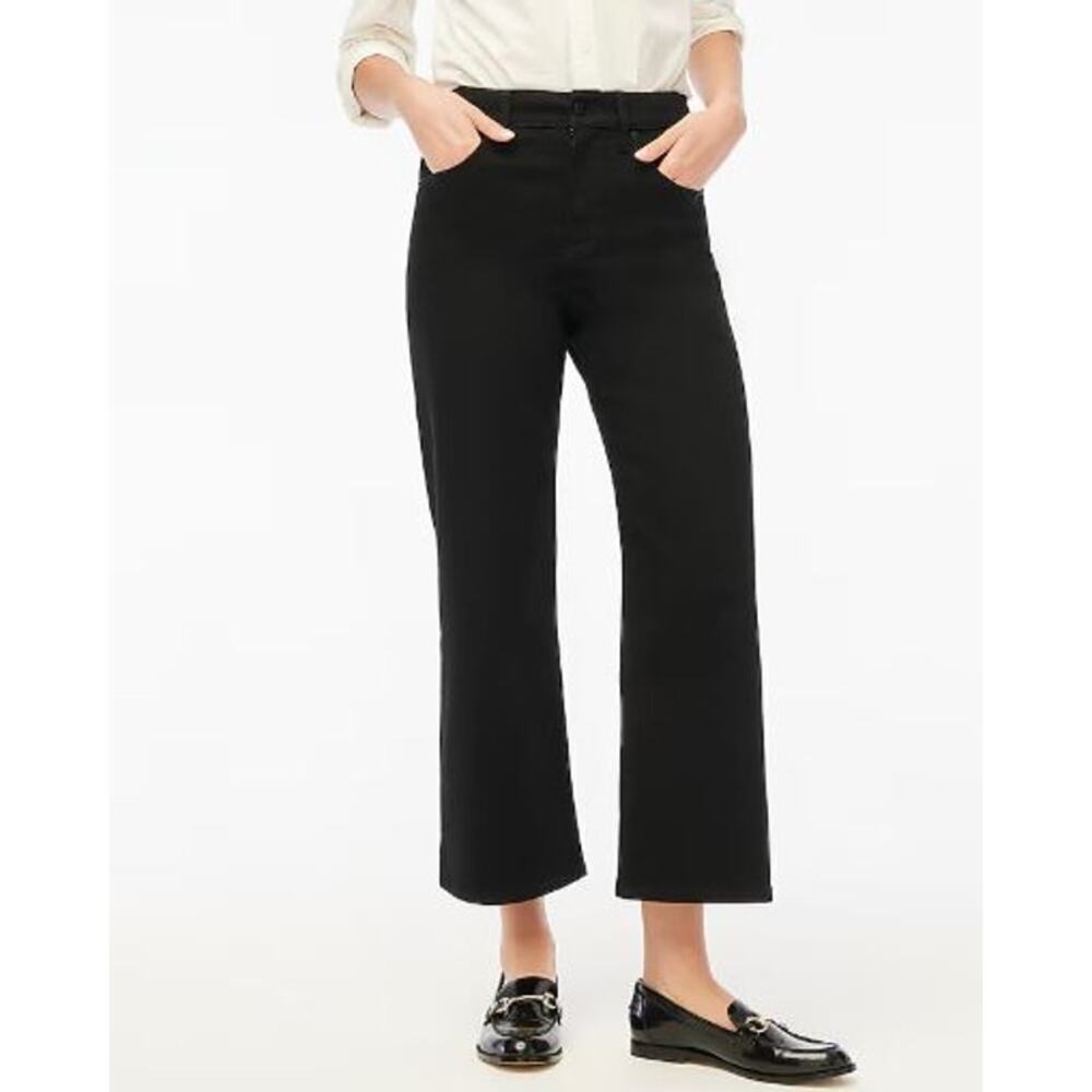 J. Crew Factory All-Day Stretch Cropped Wide-Leg Jean CB371 Black Size 26 NWT